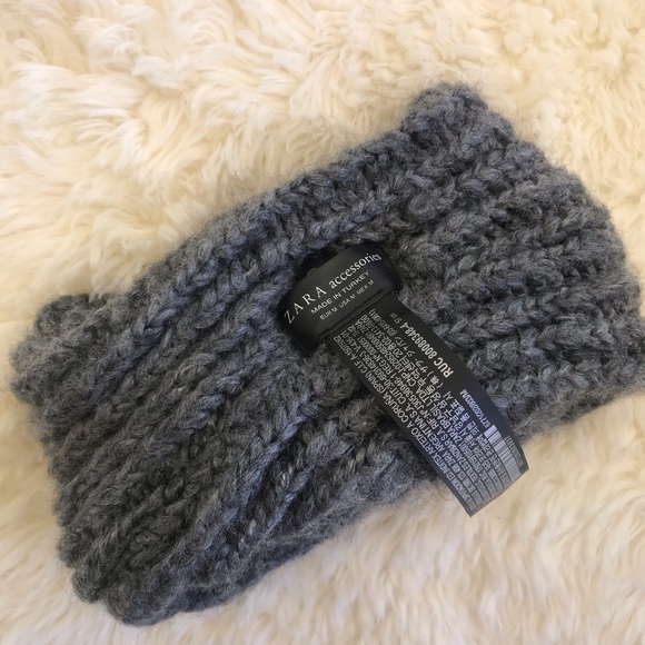 Zara knit gray knotted headband main image 6